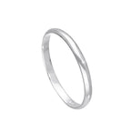 Sterlingsilber 2 mm D-förmiger Ehering Größe E - W