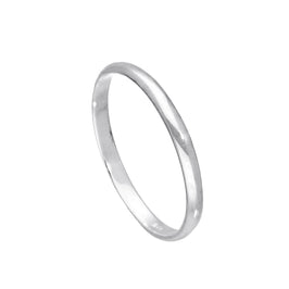 Sterlingsilber 2 mm D-förmiger Ehering Größe E - W