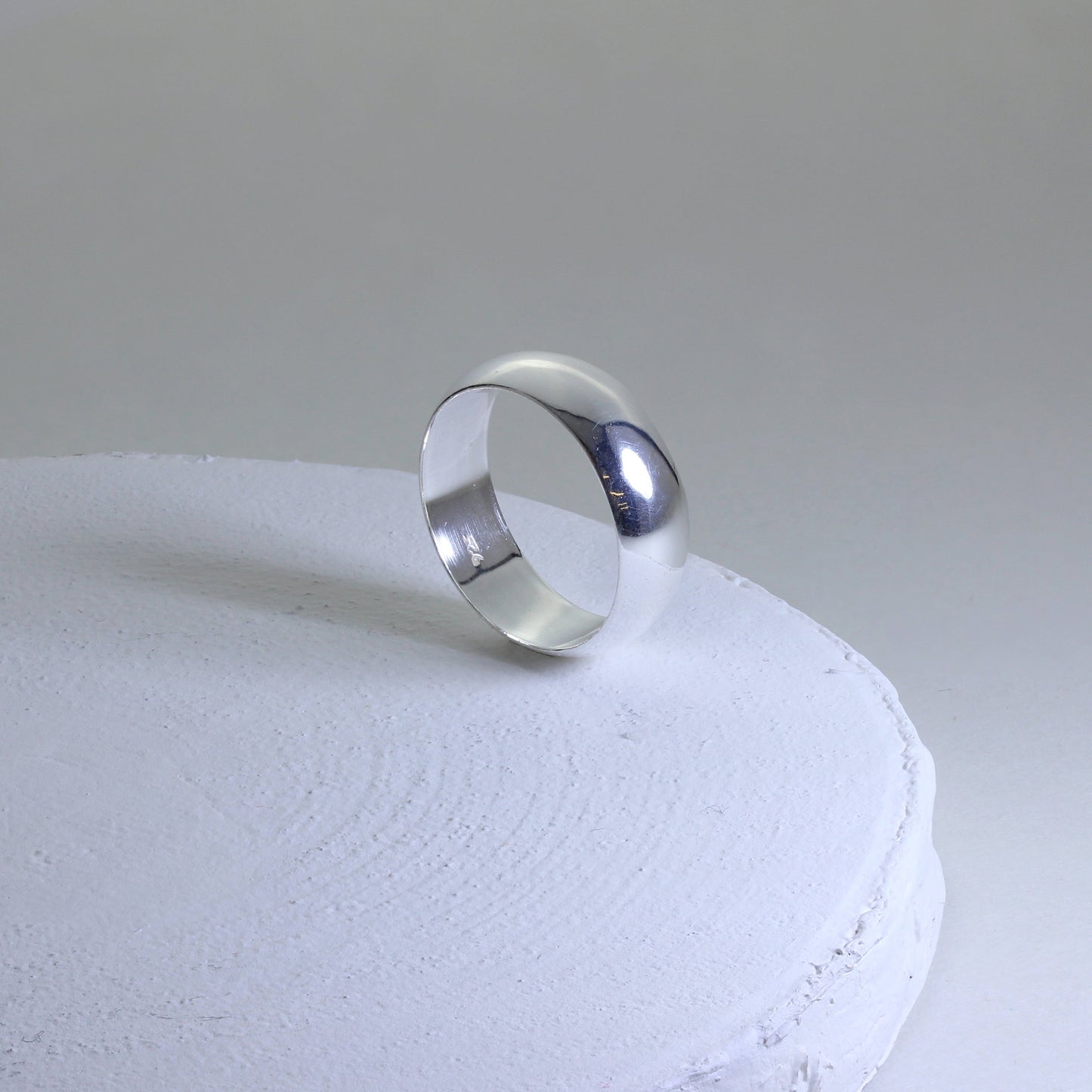 Sterlingsilber 5mm D - Förmig Ehering Größe 15 - 23 3/4