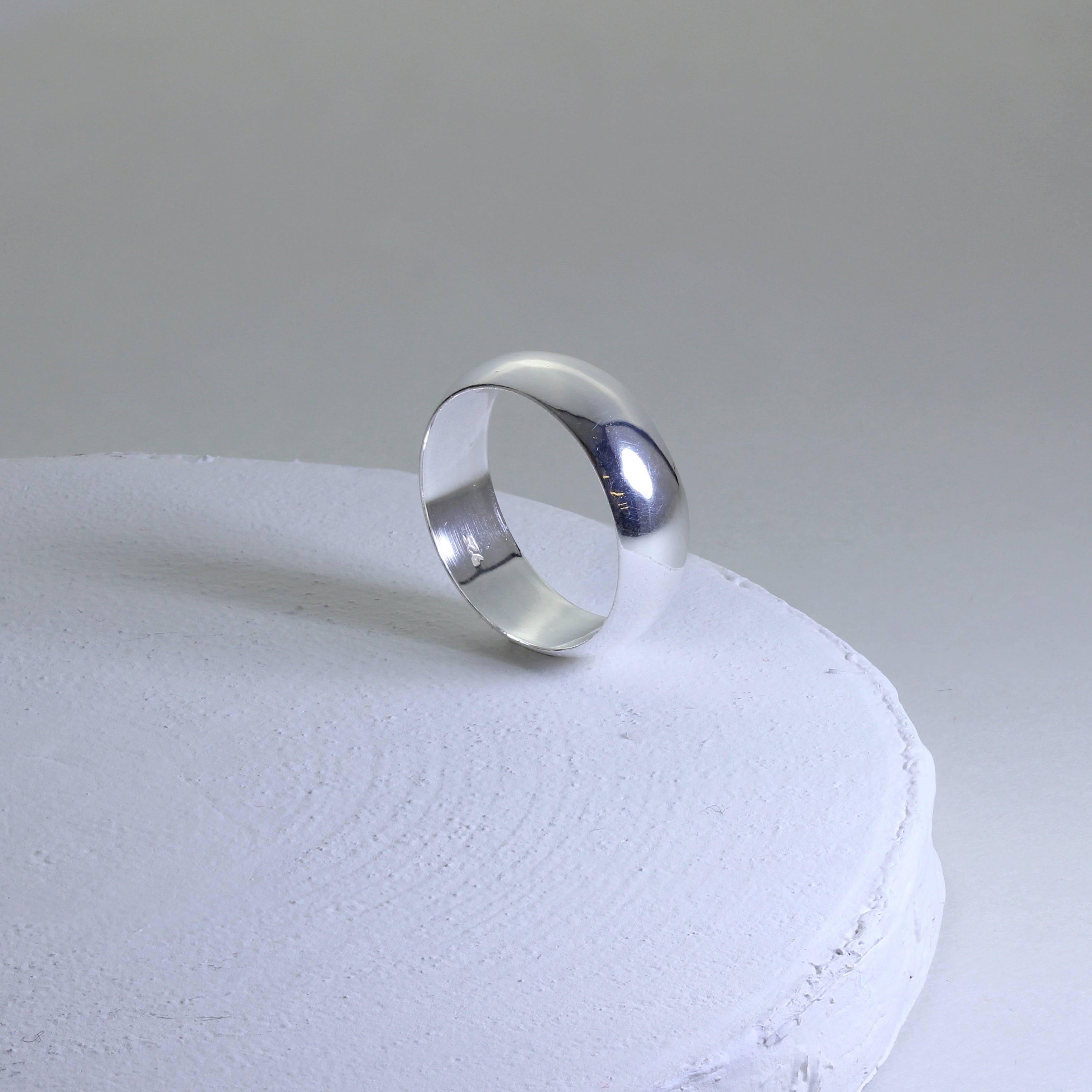 Sterlingsilber 5 mm D - Förmig Ehering Größe 15 - 23 3/4