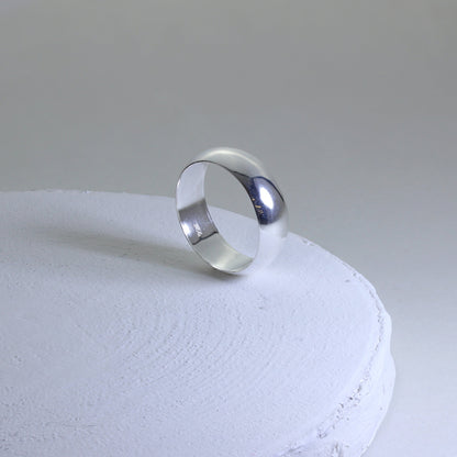 Sterlingsilber 5mm D - Förmig Ehering Größe 15 - 23 3/4