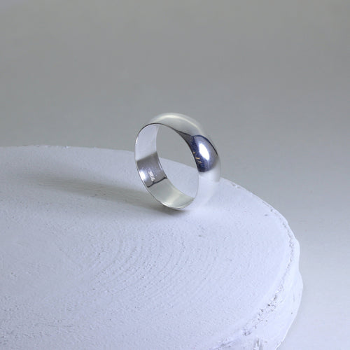 Sterlingsilber 5 mm D - Förmig Ehering Größe 15 - 23 3/4