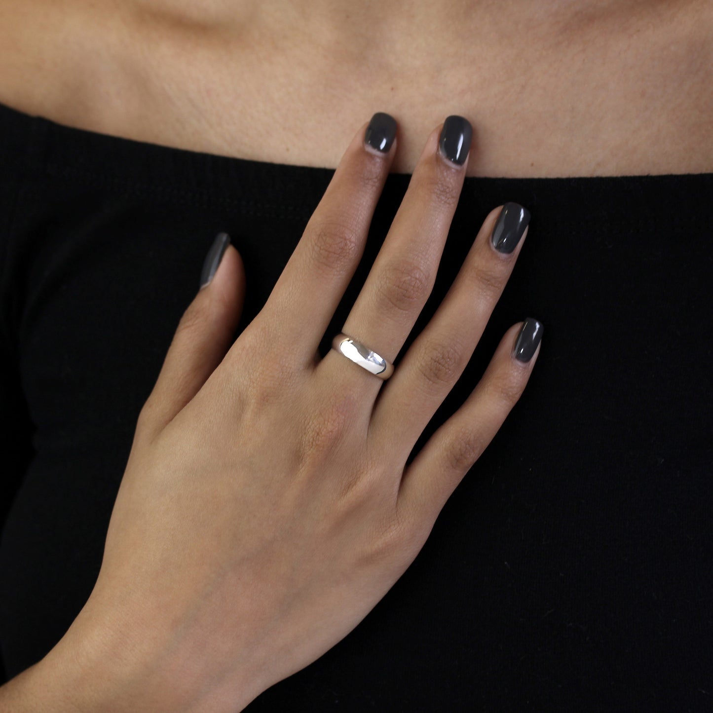 Sterlingsilber 5mm D - Förmig Ehering Größe 15 - 23 3/4