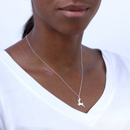 Sterlingsilber 45,5cm Weihnachts Rentier Halskette