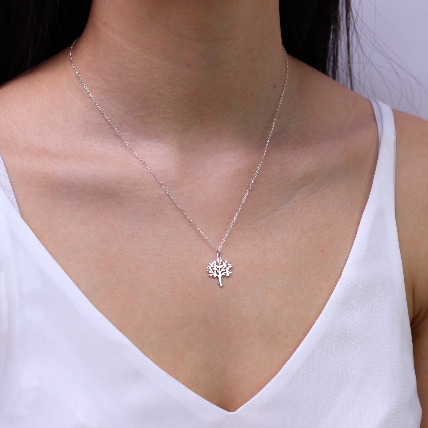 Sterlingsilber 45,5cm Eichenbaum Halskette