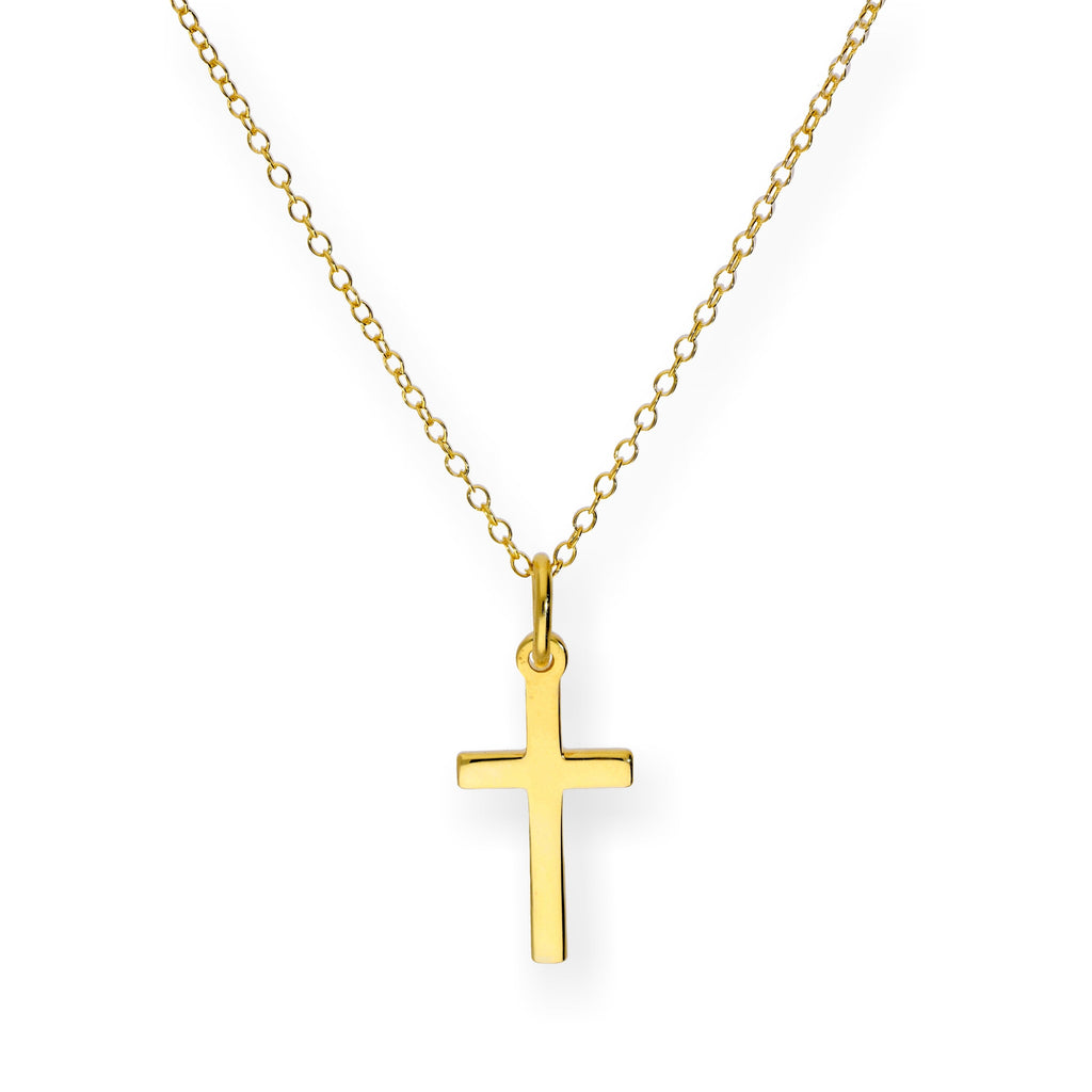 Vergoldet Sterlingsilber 45,5 cm Kreuz Halskette