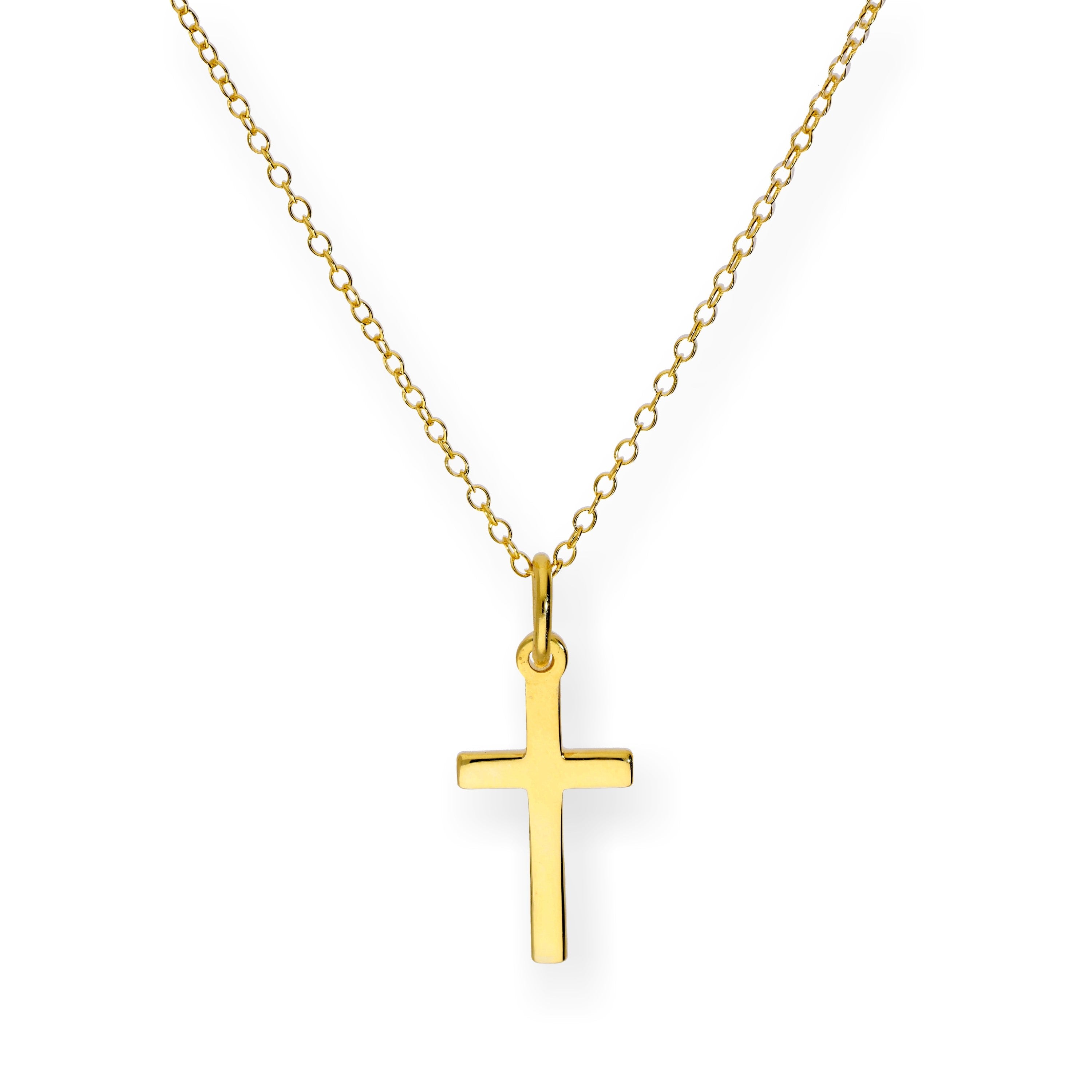 Vergoldet Sterlingsilber 45,5 cm Kreuz Halskette