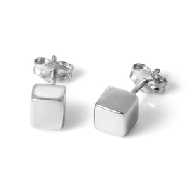 Sterlingsilber 5 mm Würfel Ohrstecker