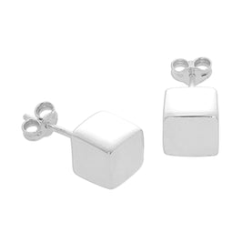 Sterlingsilber 7 mm Würfel Ohrstecker
