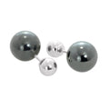 Sterlingsilber Doppelseitig Schwer 8 mm Zweifarbig Kugel Ohrstecker