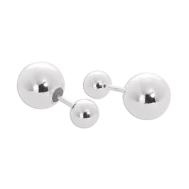 Sterlingsilber Doppelseitig 6 mm Kugel Ohrstecker