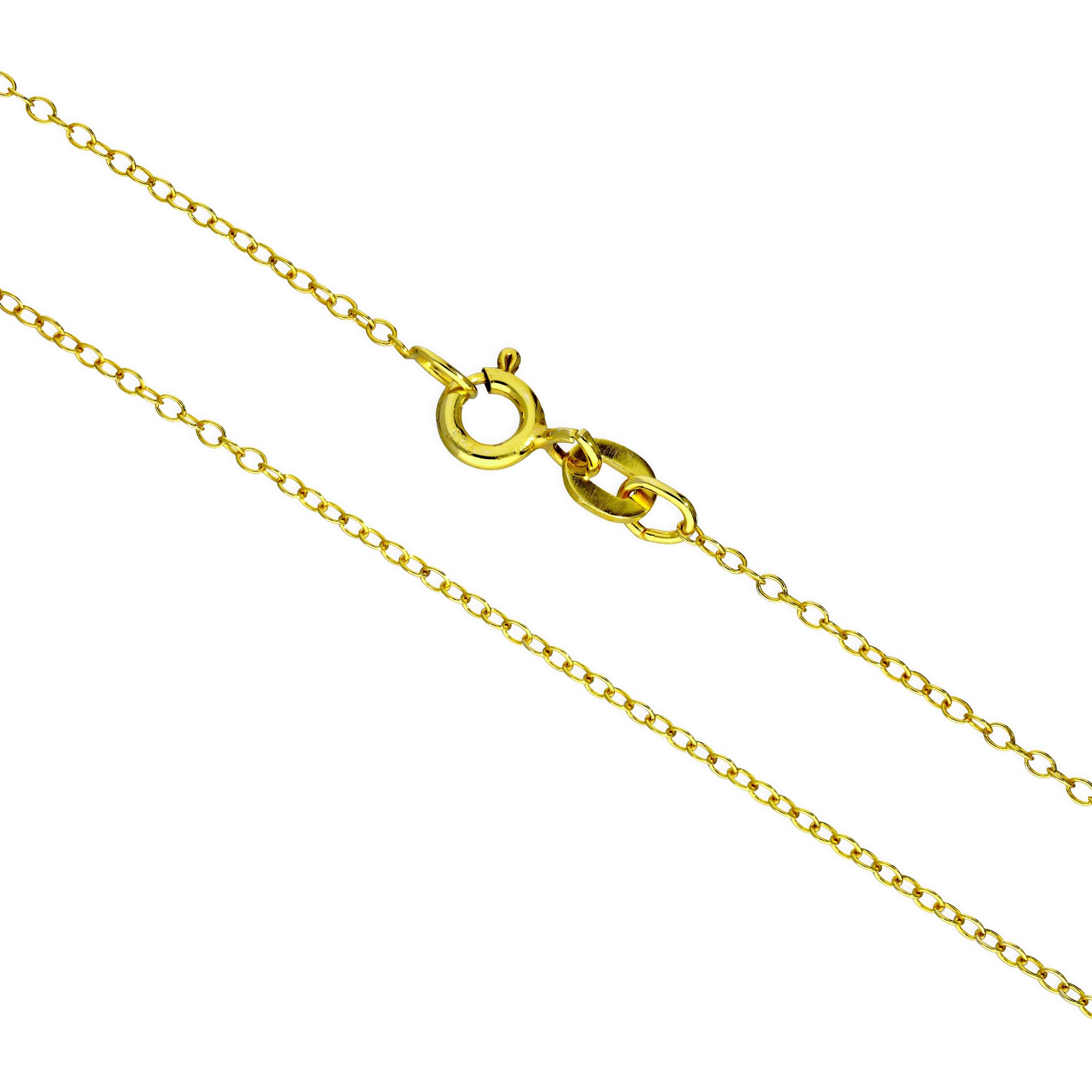 Halskette aus vergoldetem Sterlingsilber mit feiner Belcher-Kette, 16–22 Zoll