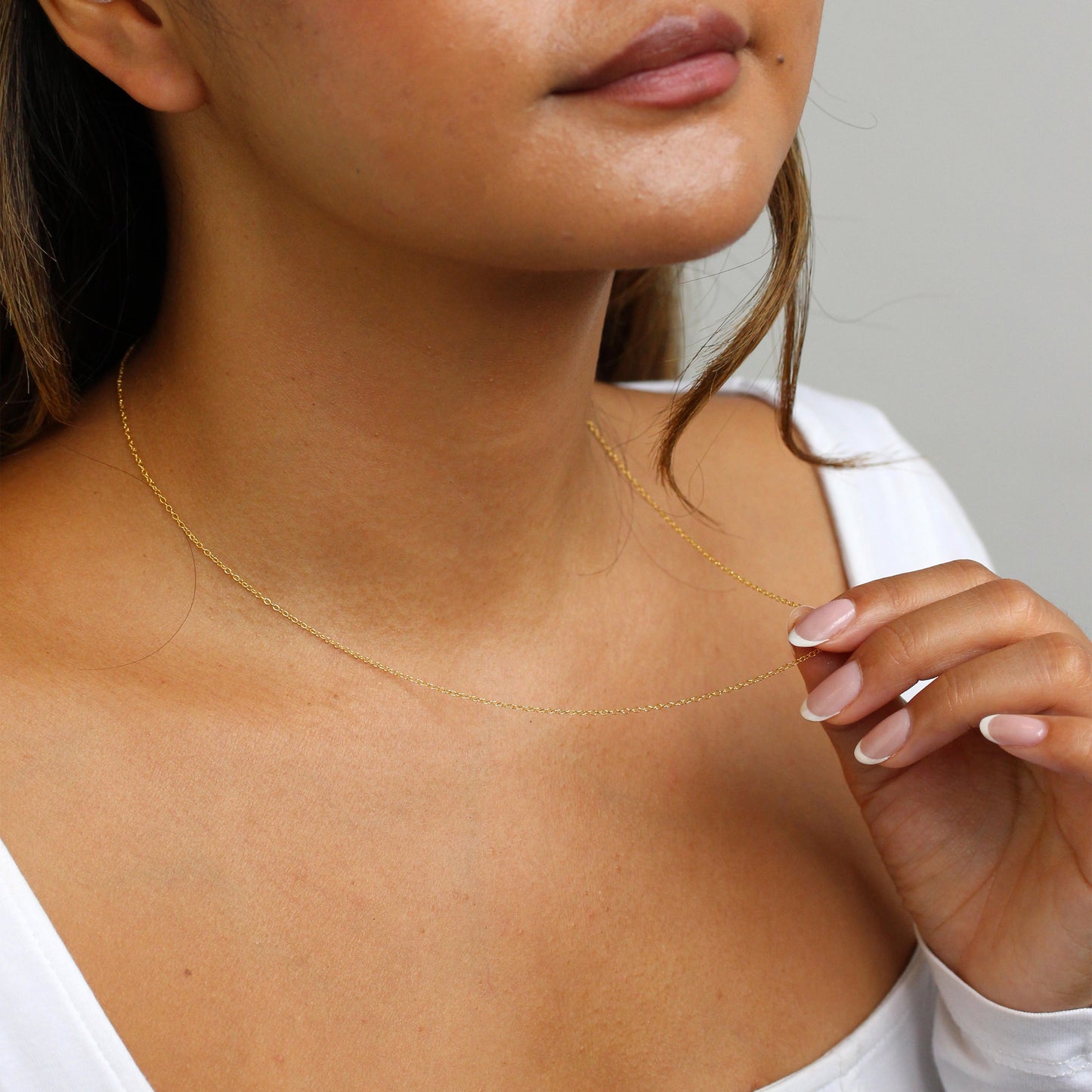 Halskette aus vergoldetem Sterlingsilber mit feiner Belcher-Kette, 16–22 Zoll