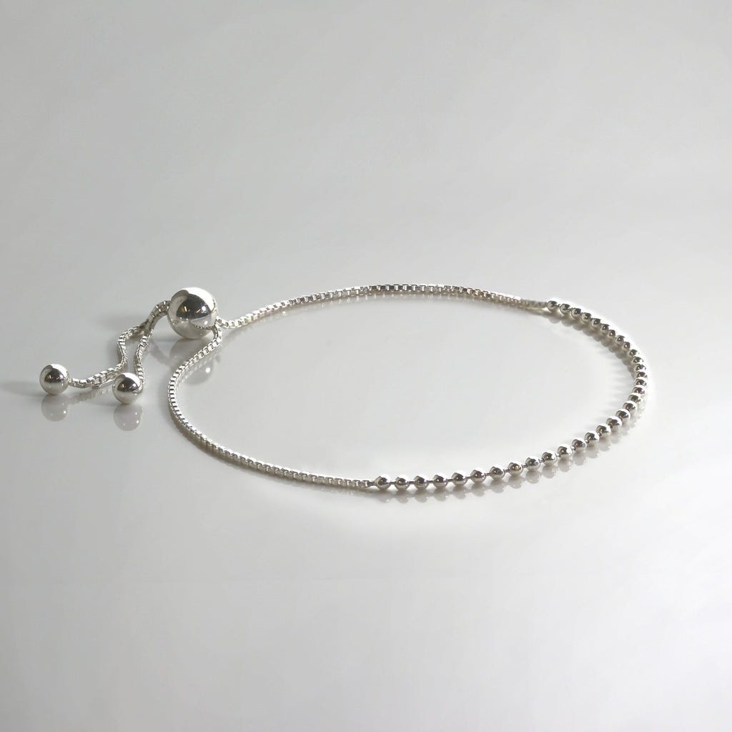 Sterlingsilber 25,5 cm Kugelkette & Kastenkette Verstellbar Armband