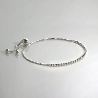 Sterlingsilber 25,5cm Kugelkette & Kastenkette Verstellbar Armband