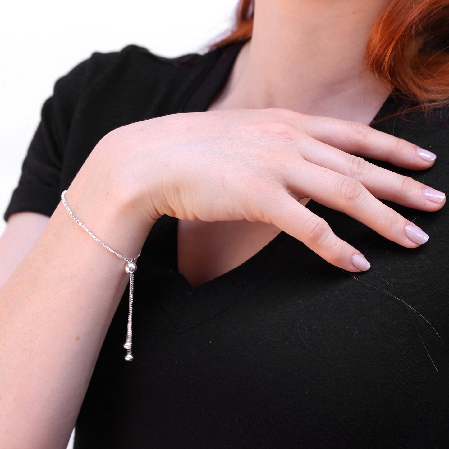 Sterlingsilber 25,5cm Kugelkette & Kastenkette Verstellbar Armband