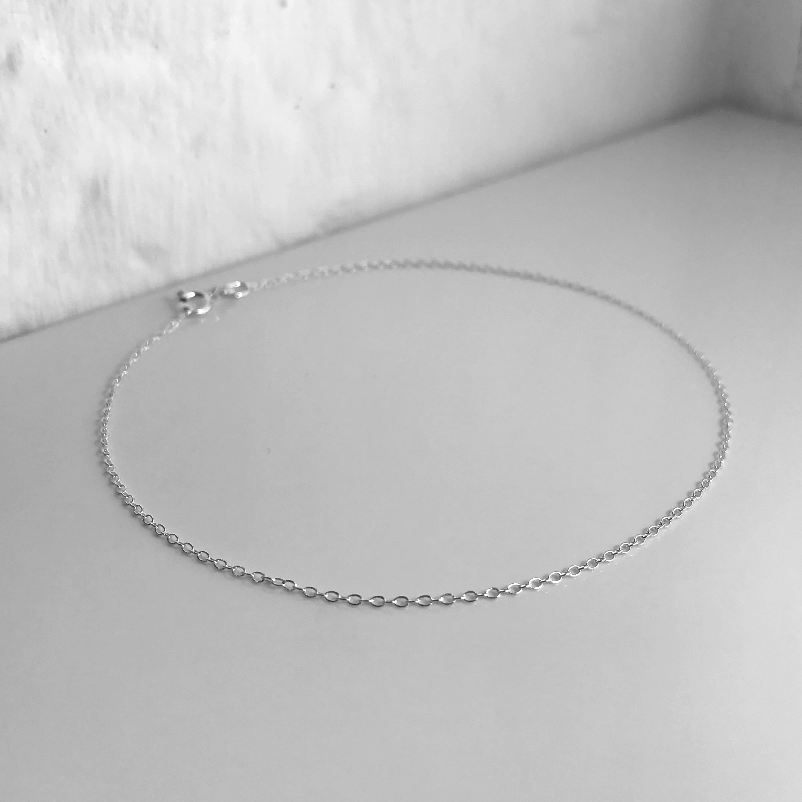 Fein Sterlingsilber Belcher Kette Fußkette - 25,5 cm