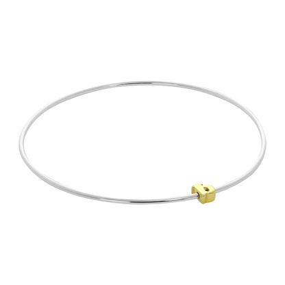 Leichter Sterling Silber Stapelarmreif mit Buchstabenperlen A - Z