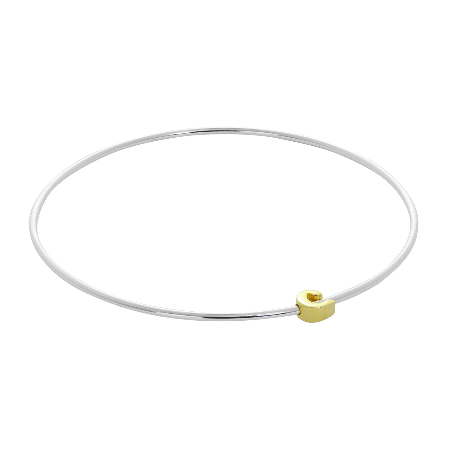 Leichter Sterling Silber Stapelarmreif mit Buchstabenperlen A - Z