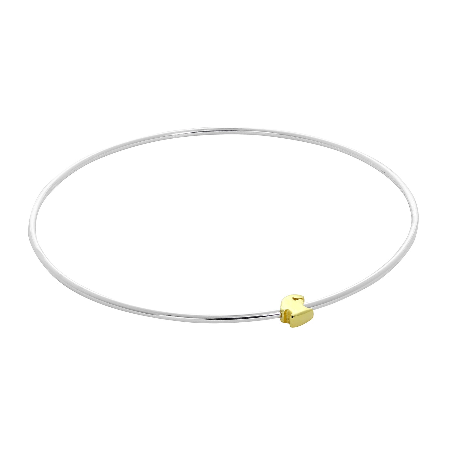 Leichter Sterling Silber Stapelarmreif mit Buchstabenperlen A - Z