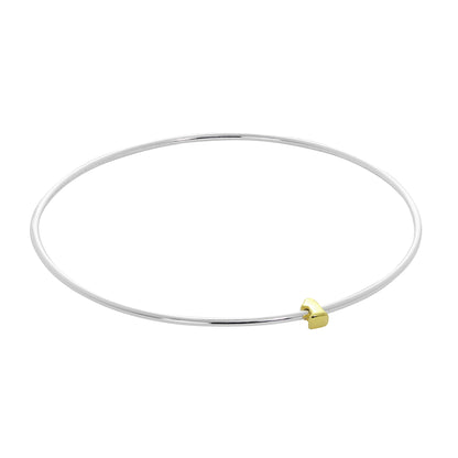 Leichter Sterling Silber Stapelarmreif mit Buchstabenperlen A - Z