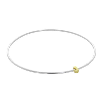 Leichter Sterling Silber Stapelarmreif mit Buchstabenperlen A - Z