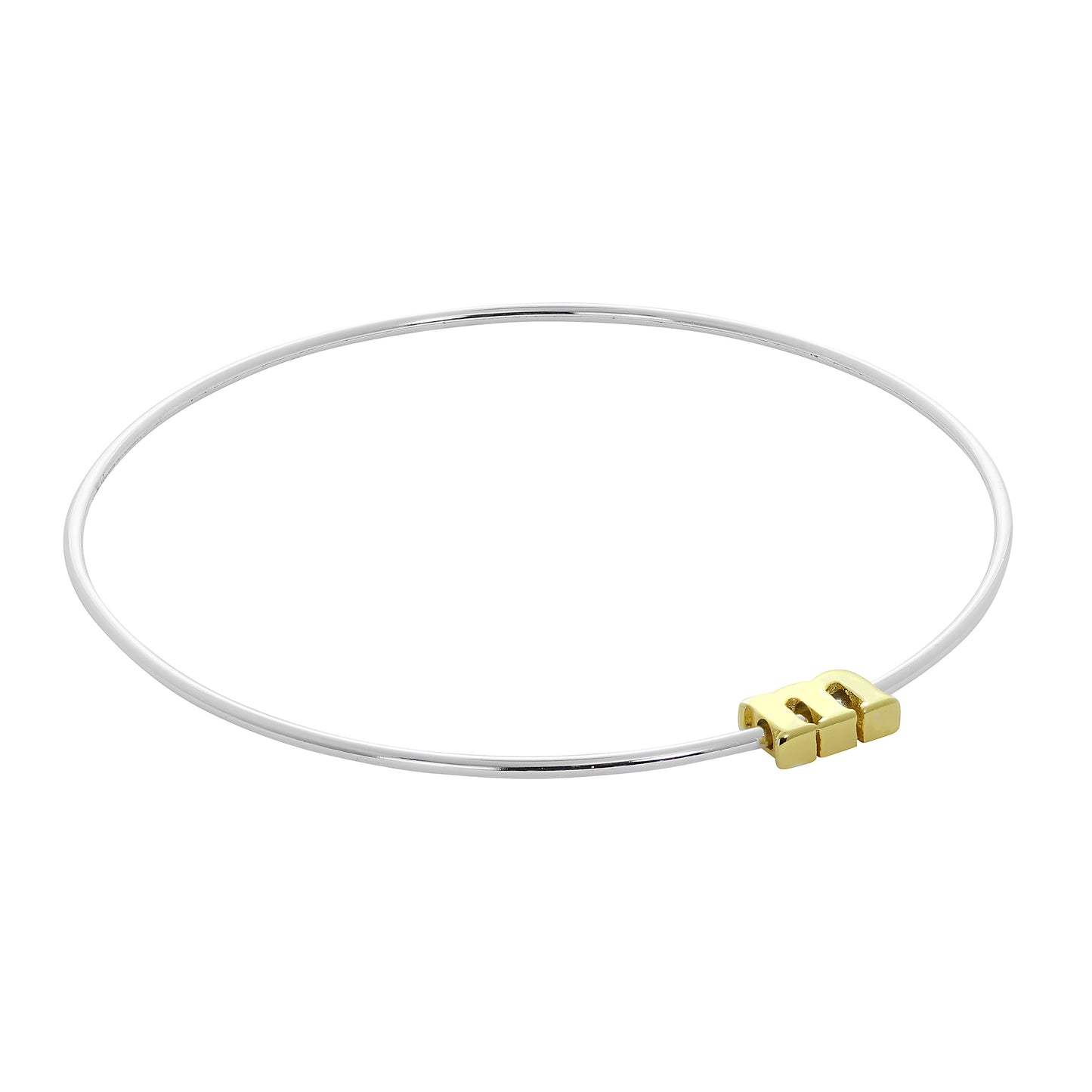 Leichter Sterling Silber Stapelarmreif mit Buchstabenperlen A - Z