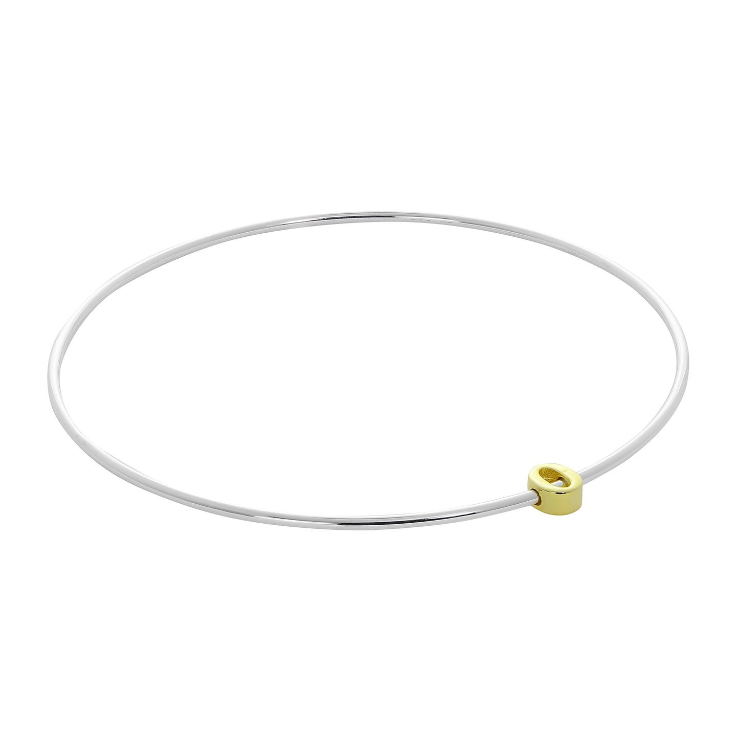 Leichter Sterling Silber Stapelarmreif mit Buchstabenperlen A - Z