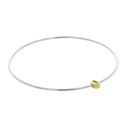 Leichter Sterling Silber Stapelarmreif mit Buchstabenperlen A - Z