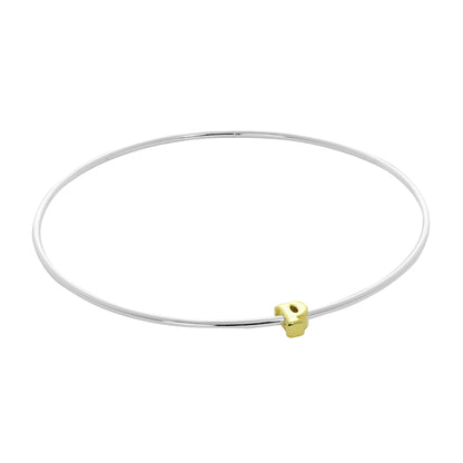 Leichter Sterling Silber Stapelarmreif mit Buchstabenperlen A - Z