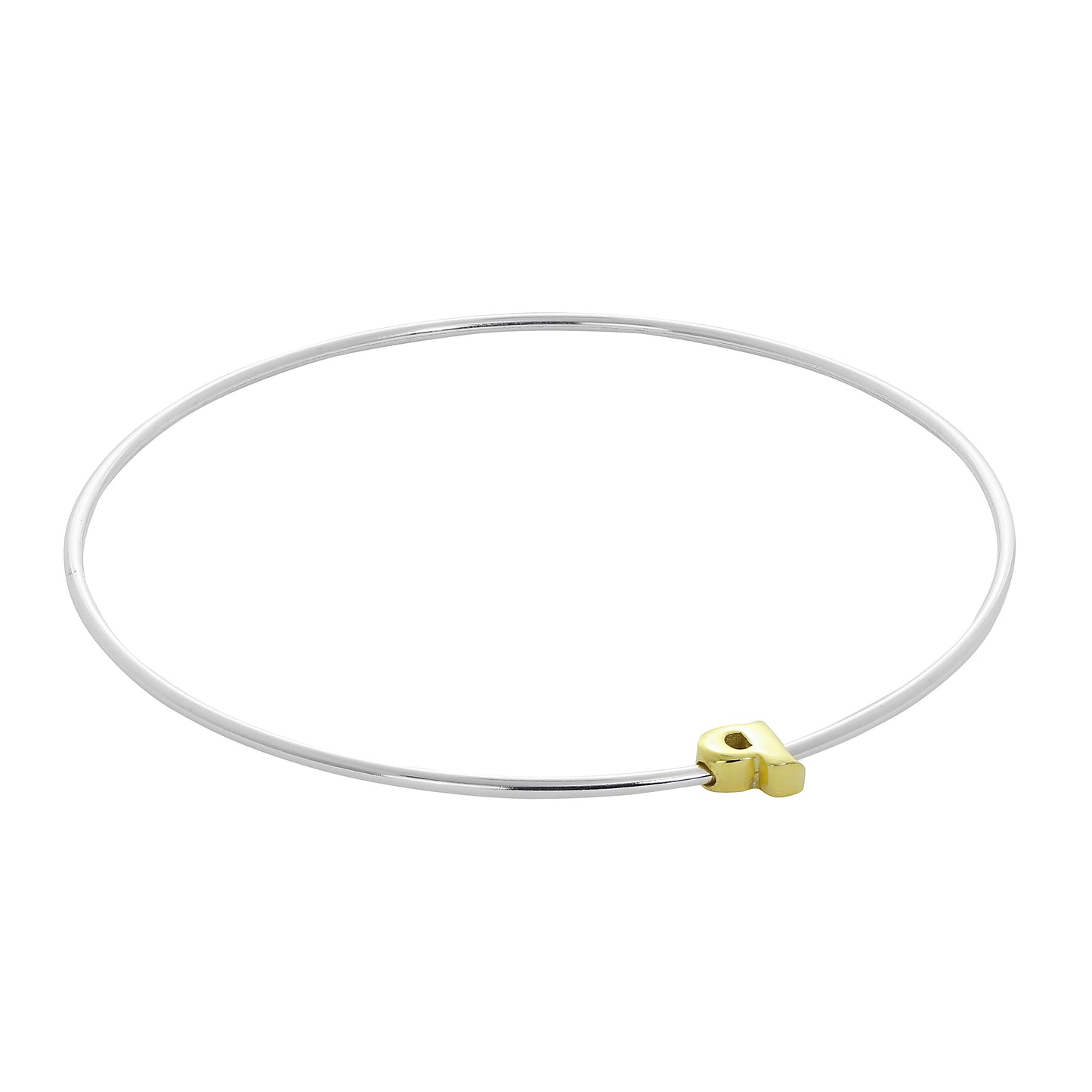 Leichter Sterling Silber Stapelarmreif mit Buchstabenperlen A - Z