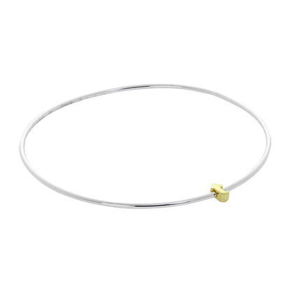 Leichter Sterling Silber Stapelarmreif mit Buchstabenperlen A - Z