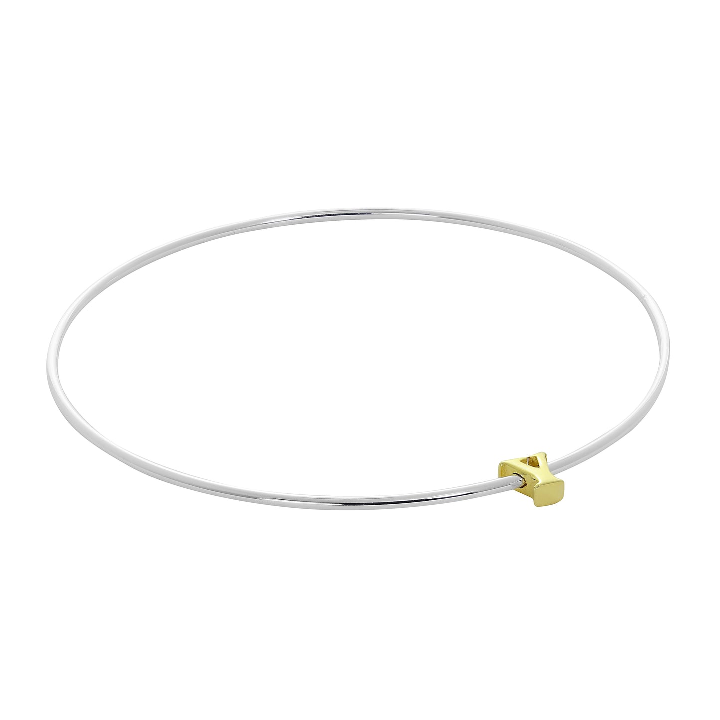 Leichter Sterling Silber Stapelarmreif mit Buchstabenperlen A - Z