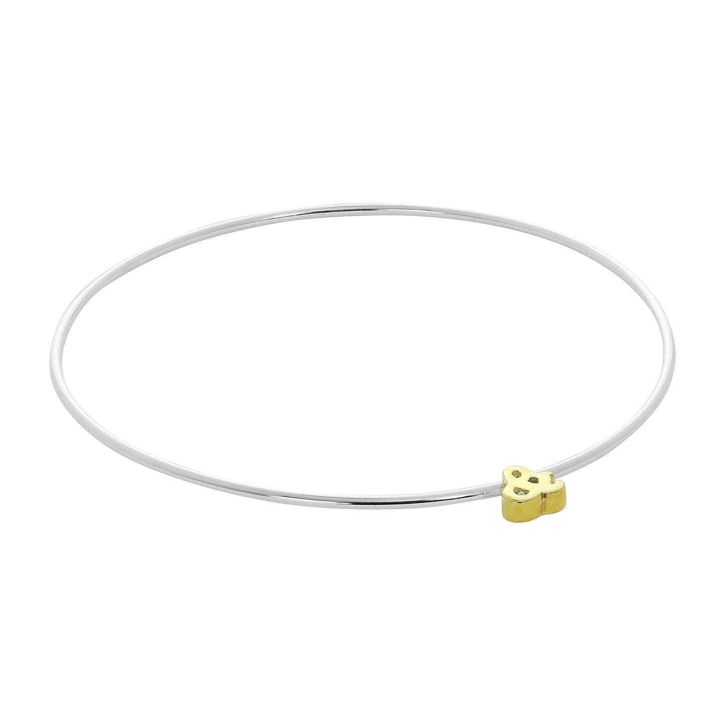 Leichter Sterling Silber Stapelarmreif mit Buchstabenperlen A - Z