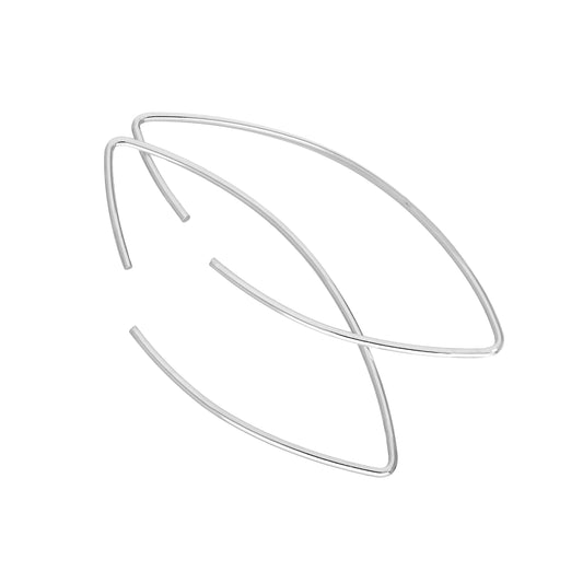 Sterlingsiulber Durchzieher Stange Oval Ohrringe