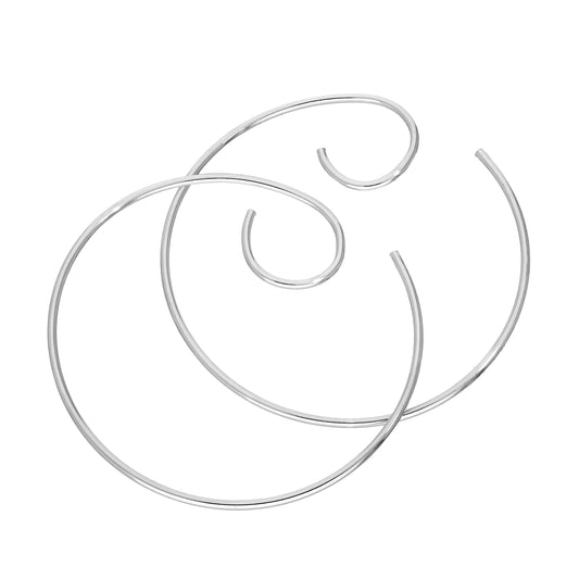 Sterlingsiulber Durchzieher Stange Wirbel Ohrringe