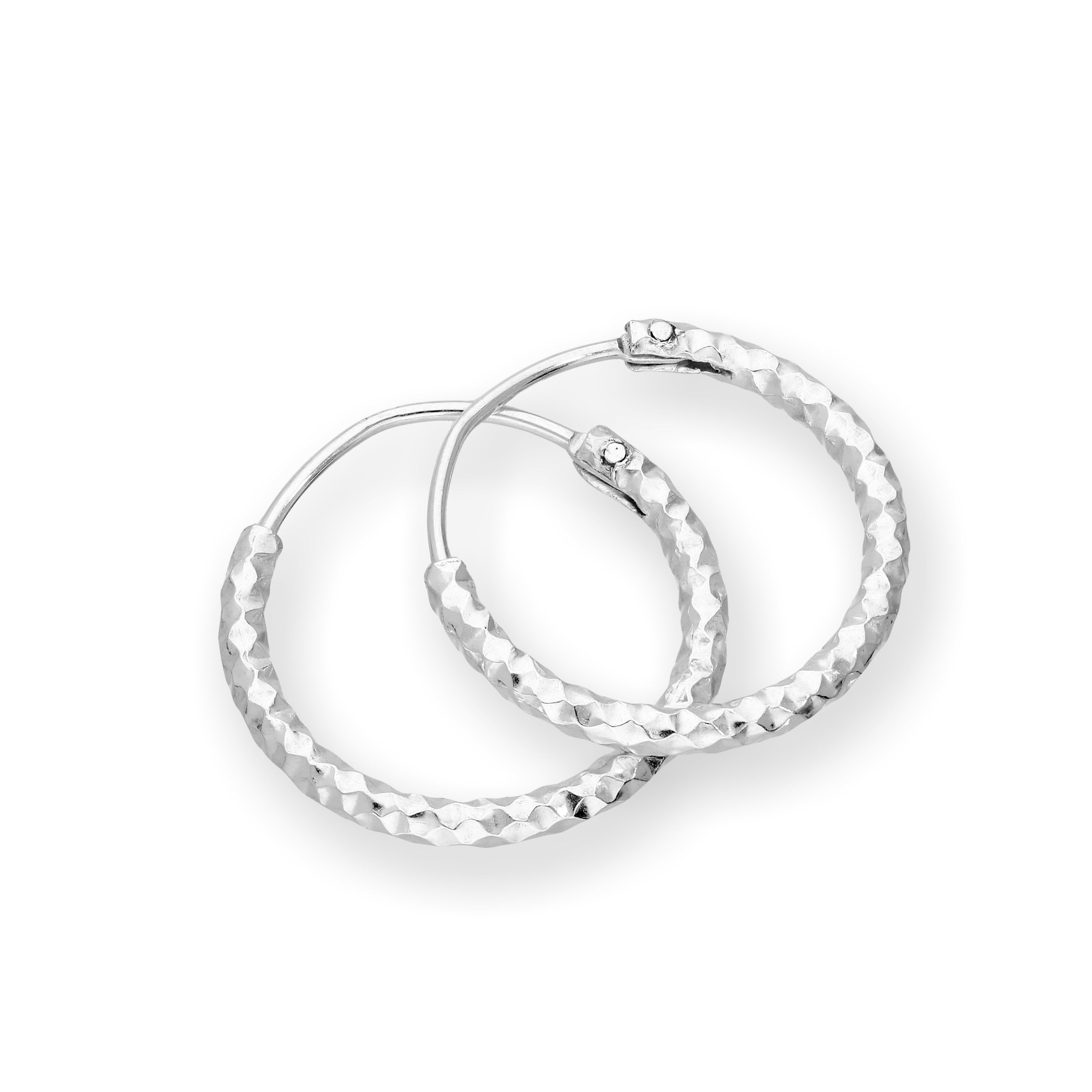 Sterlingsilber Ohrringe mit Diamantschliff 15 mm 18 mm 25 mm 28 mm