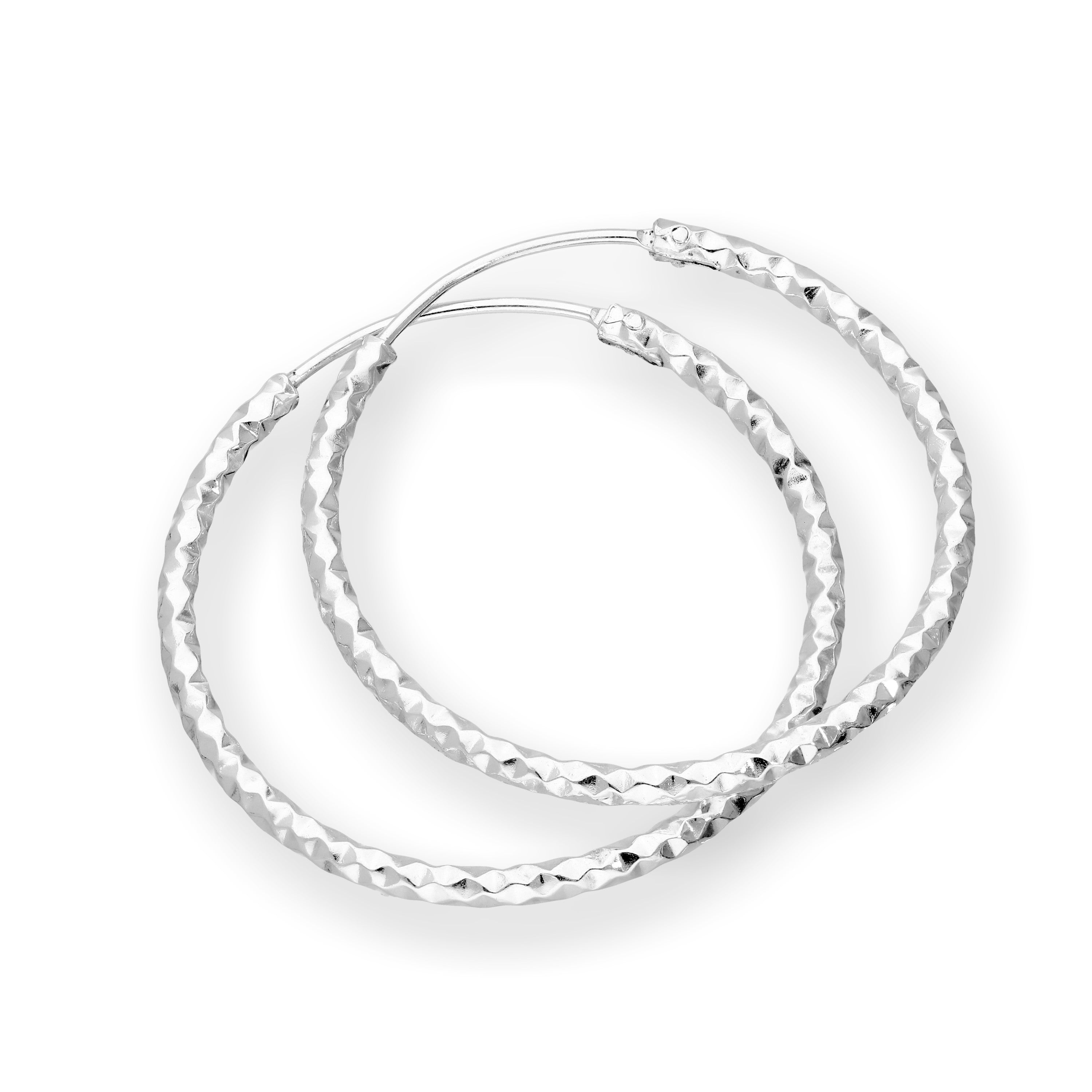 Sterlingsilber Ohrringe mit Diamantschliff 15 mm 18 mm 25 mm 28 mm
