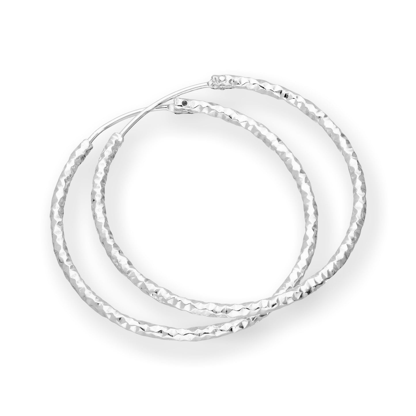 Sterling Silber Ohrringe mit Diamantschliff 15mm 18mm 25mm 28mm