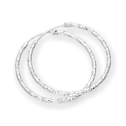 Sterling Silber Ohrringe mit Diamantschliff 15mm 18mm 25mm 28mm