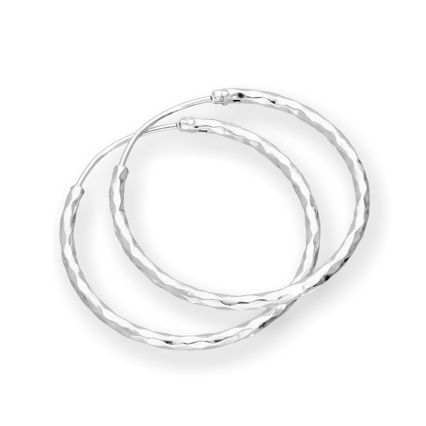 Sterling Silber Ohrringe mit Diamantschliff 18mm 24mm 28mm