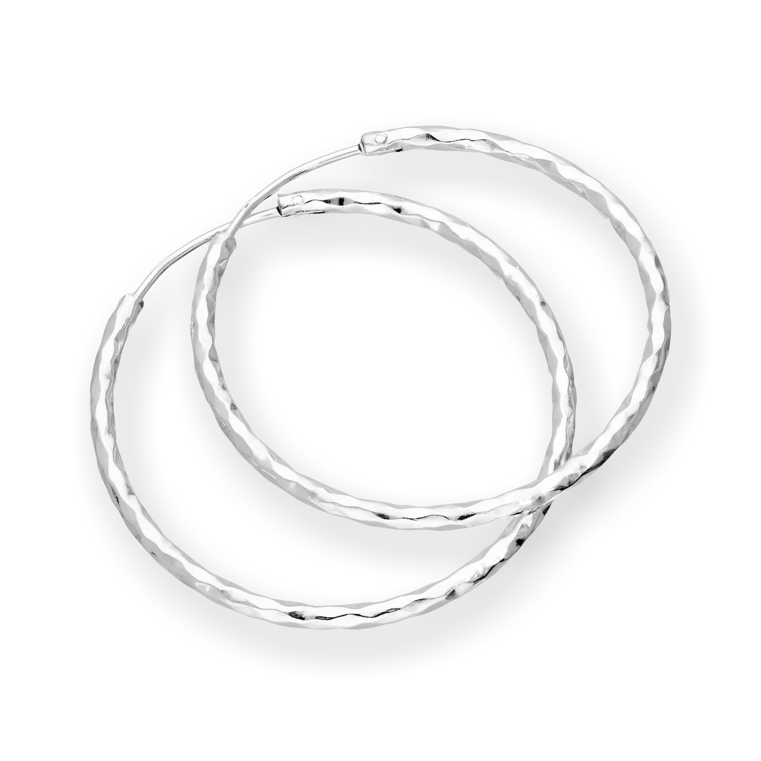 Sterlingsilber Ohrringe mit Diamantschliff 18 mm 24 mm 28 mm
