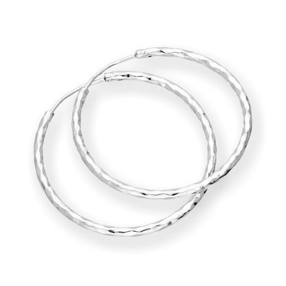 Sterling Silber Ohrringe mit Diamantschliff 18mm 24mm 28mm