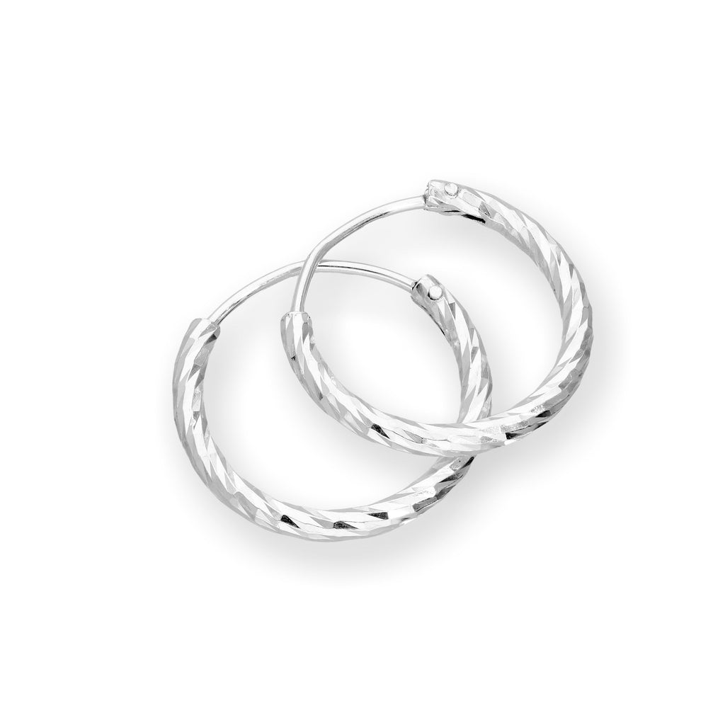 Sterlingsilber Ohrringe mit Diamantschliff 15 mm 18 mm 24 mm 28 mm
