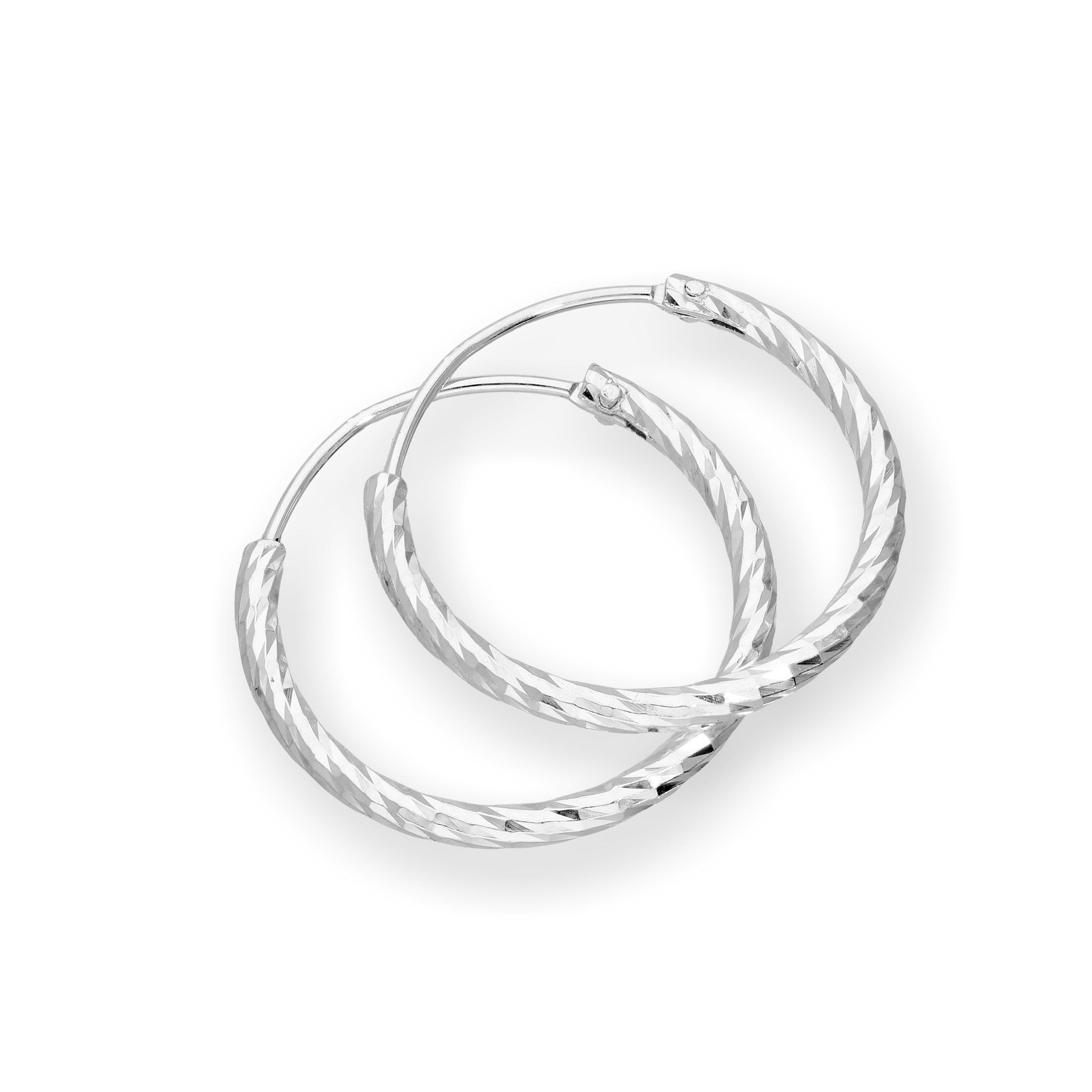 Sterlingsilber Ohrringe mit Diamantschliff 15 mm 18 mm 24 mm 28 mm