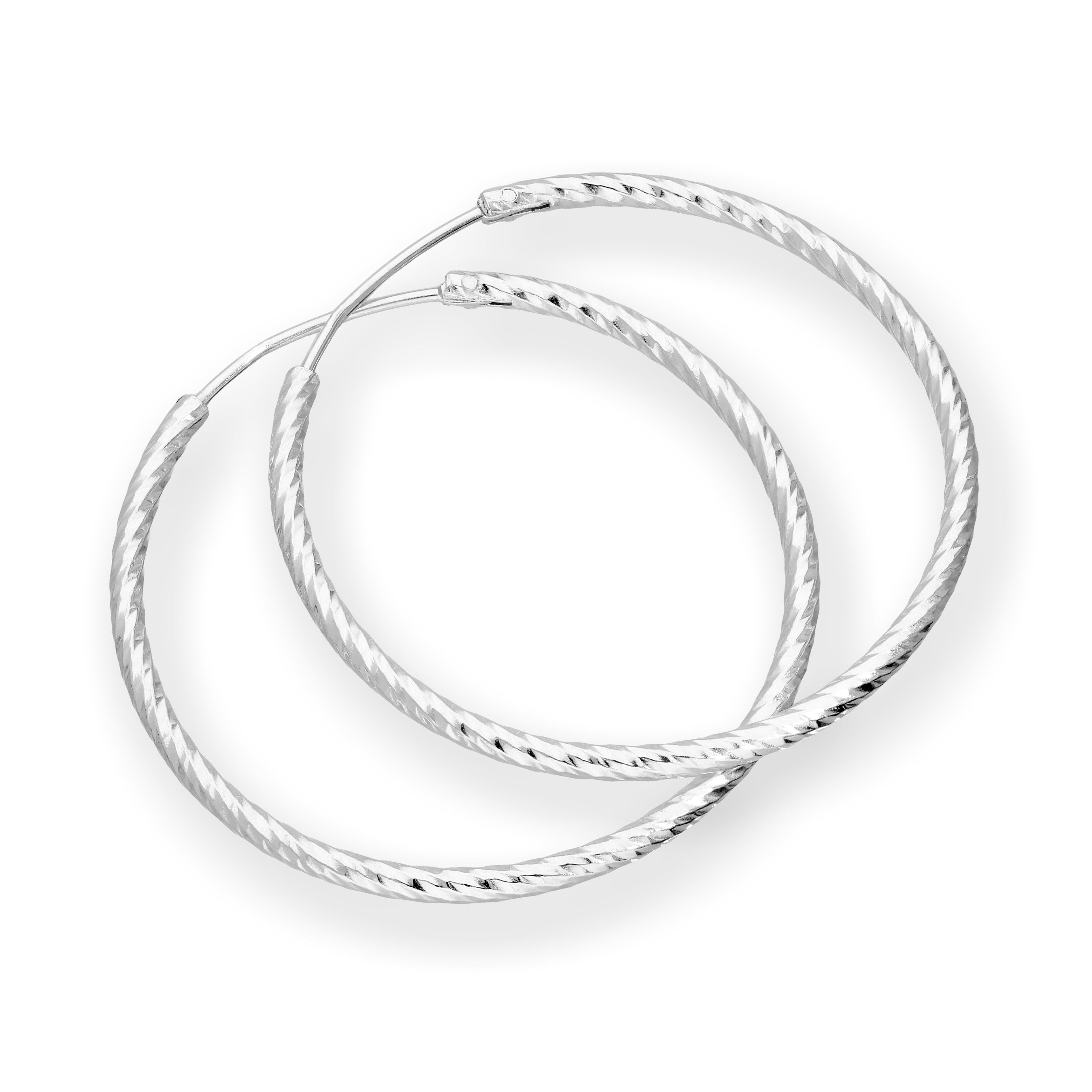 Sterlingsilber Ohrringe mit Diamantschliff 15 mm 18 mm 24 mm 28 mm