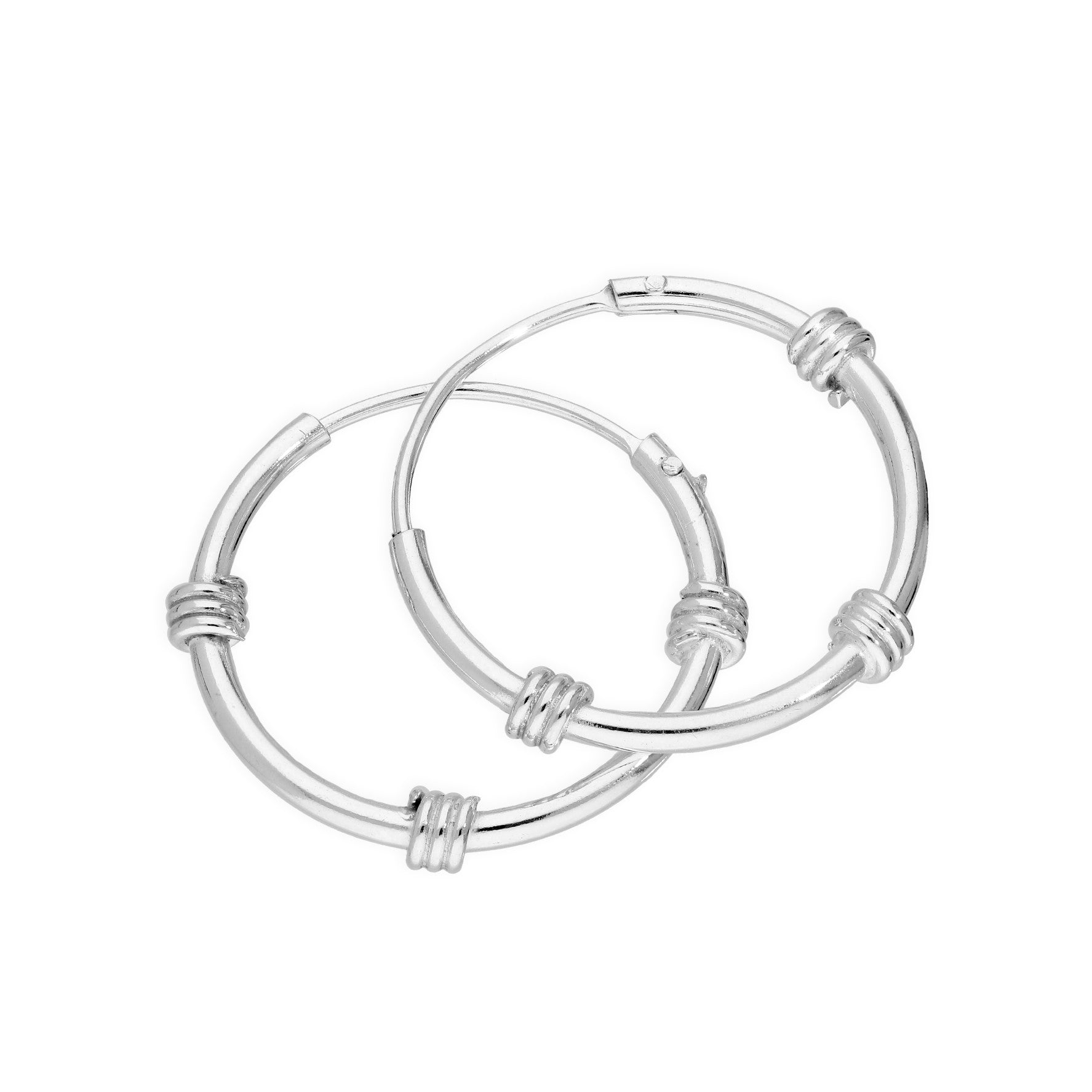 Sterlingsilber 17 mm Bali Creolen Ohrringe