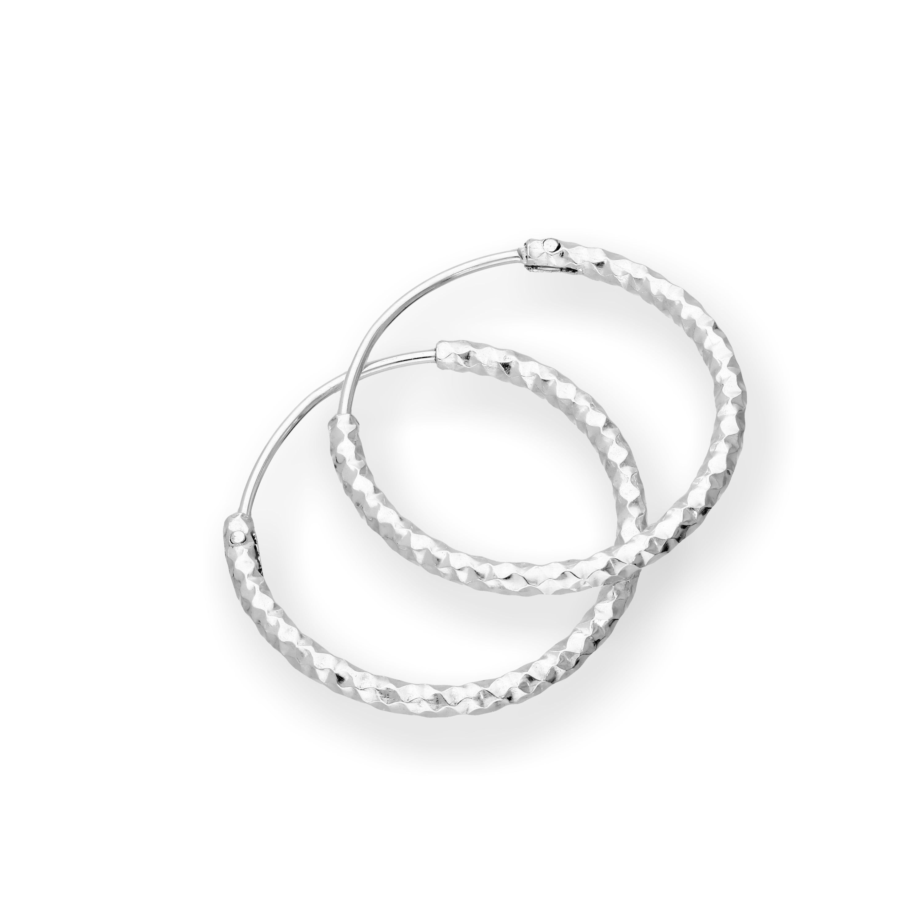 Sterlingsilber Ohrringe mit Diamantschliff 15 mm 18 mm 25 mm 28 mm