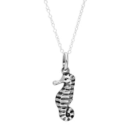 Sterlingsilber Seepferd Anhänger an 45,5 cm Kette