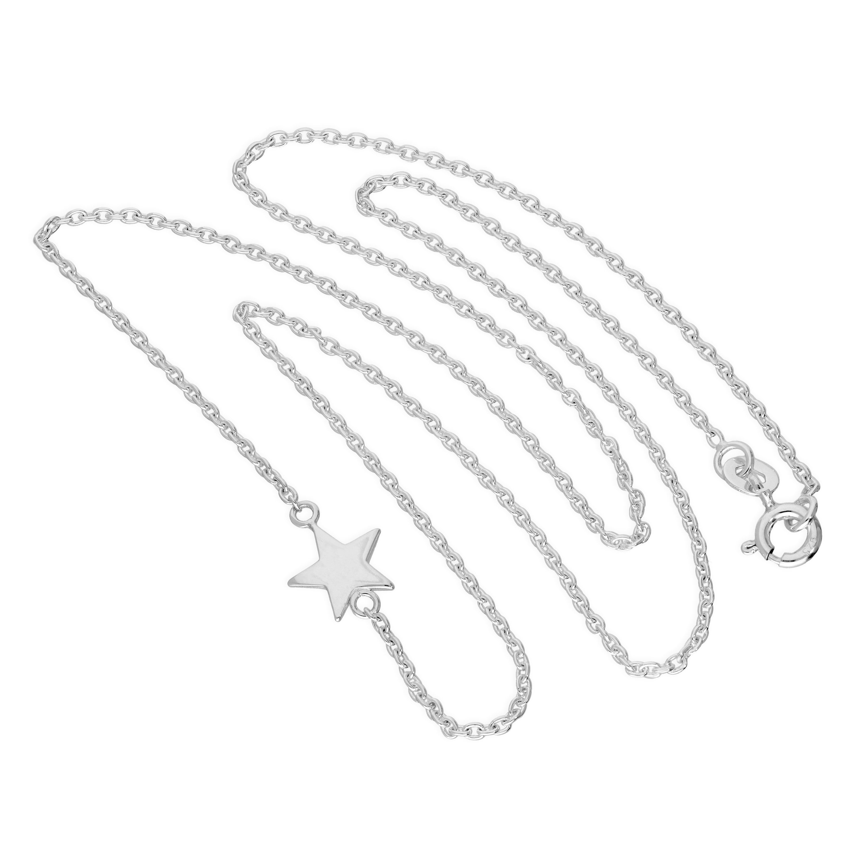 Sterlingsilber Stern Halskette an 45,5 cm Kette